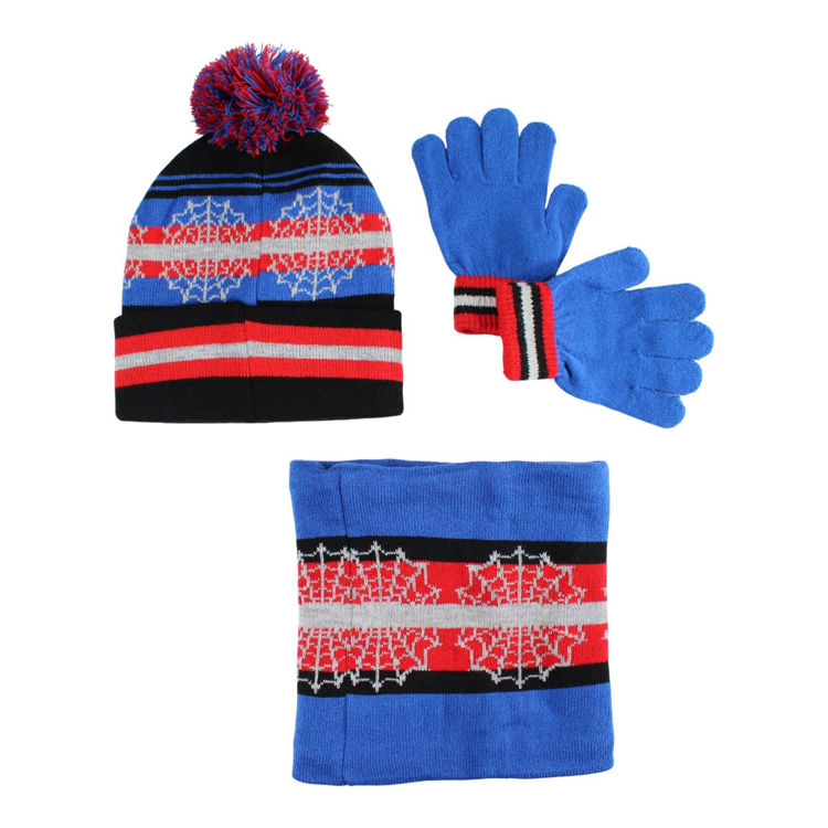 Picture of SPS52381719 SPIDERMAN 3 PIECE SET OF BEANIE,GLOVES AND SCARF